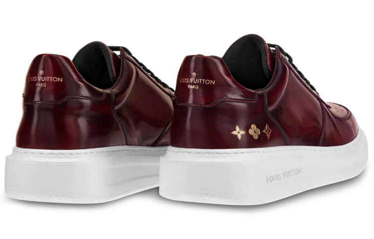 Shop Louis Vuitton Beverly Hills Mirror Calfskin Low-Top ''Rot'' 1A46CM