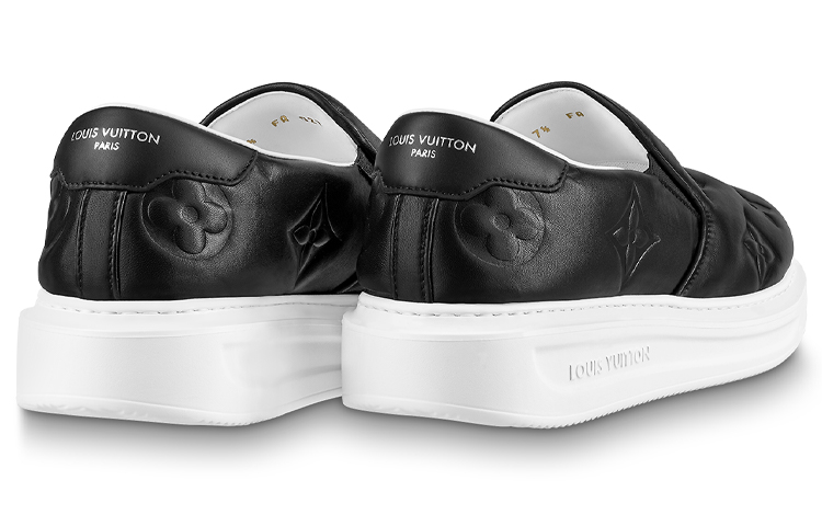 Shop 루이비통 베벌리힐스 블랙 레더 슬립온 1A9ZOW