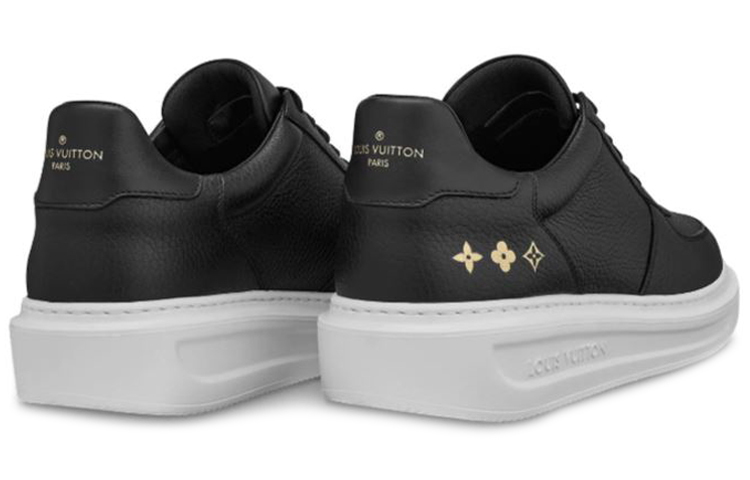 Shop Louis Vuitton Beverly Hills Sneaker ''Cuir Noir'' 1A5XIT
