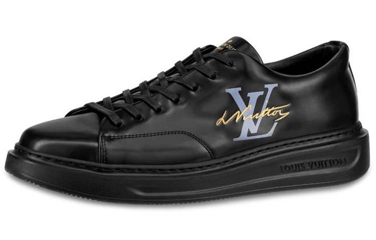 Louis Vuitton Beverly Hills Sneaker 'Black Mirror Calfskin Low-top' 1A4OQH
