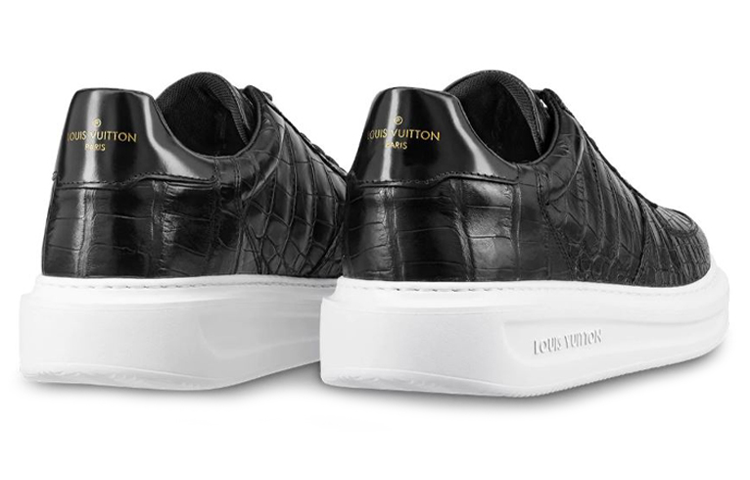 Shop Louis Vuitton Beverly Hills Sneaker ''Schwarzes Krokodil'' 1A49TM