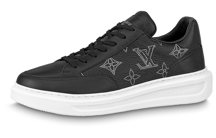 Louis Vuitton Beverly Hills Sneakers 'Black with White Outline Monogram' 1AAQSO