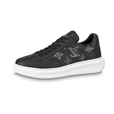 LV Beverly Hills Sneakers 'Black with White Outline Monogram'