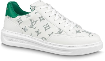 LOUIS VUITTON Beverly Hills 皮革 印花 低筒繫帶 流行板鞋 男款 白綠色 Order LOUIS VUITTON Beverly Hills 皮革 印花 低筒繫帶 流行板鞋 男款 白綠色