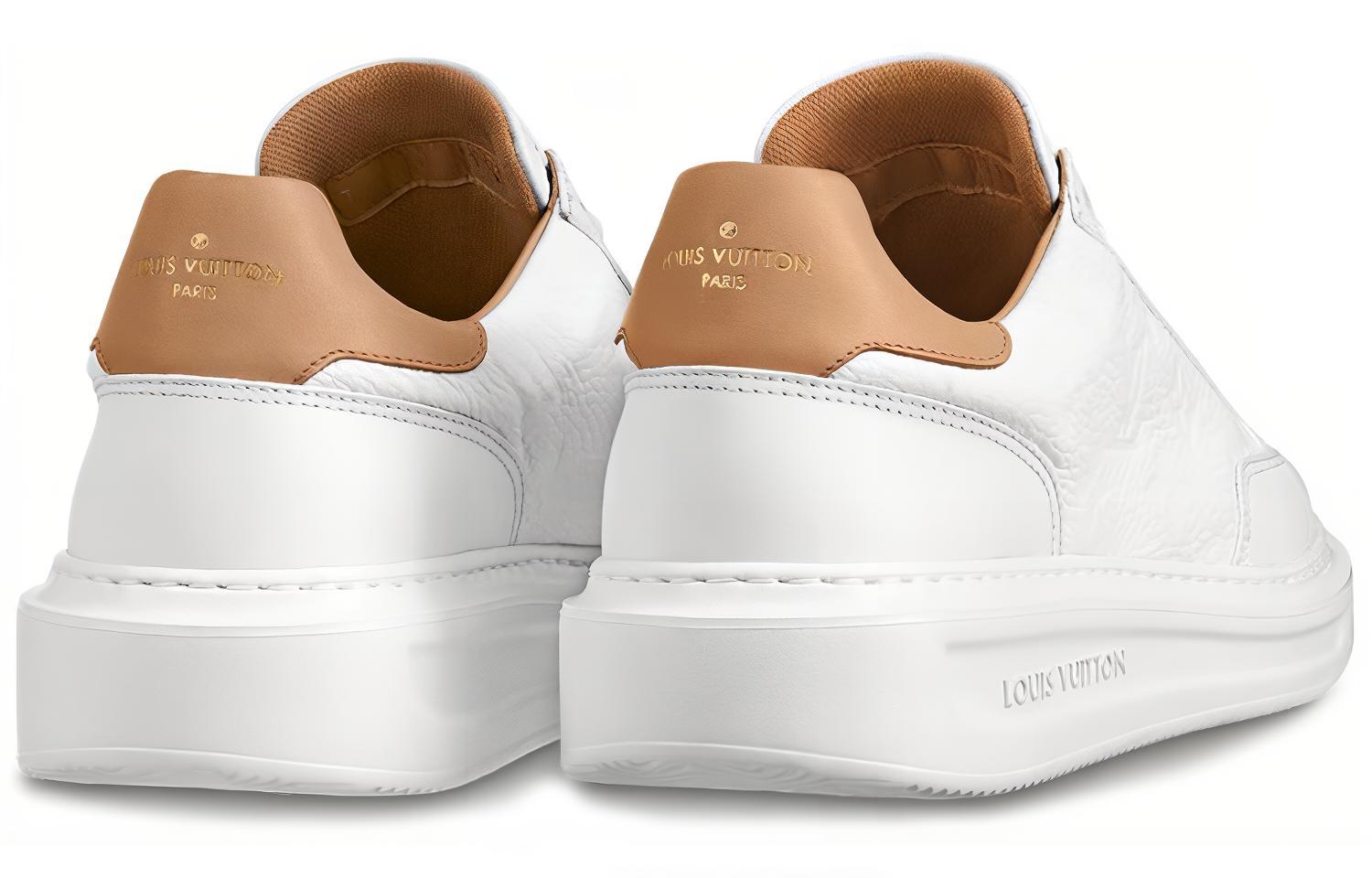 Lookbook Louis Vuitton Beverly Hills Sepatu Putih Monogram dengan Caramel Atas 1A7WG6