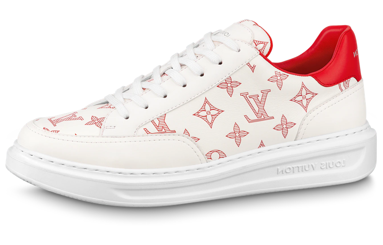 Louis Vuitton Beverly Hills Sneakers 'White Red Monogram' 1ABMCP