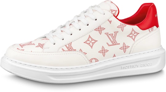 LOUIS VUITTON Beverly Hills 皮革 低筒系帶 時尚板鞋 男款 白紅 Buy LOUIS VUITTON Beverly Hills 皮革 低筒系帶 時尚板鞋 男款 白紅