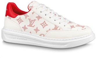 LOUIS VUITTON Beverly Hills 皮革 低筒系帶 時尚板鞋 男款 白紅 Lookbook LOUIS VUITTON Beverly Hills 皮革 低筒系帶 時尚板鞋 男款 白紅