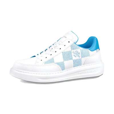 LV Beverly Hills Sneakers 'White with Blue Plaid'