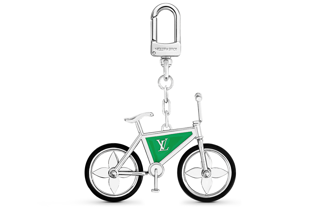Lookbook LOUIS VUITTON Bike Metal Enamel Rubber Keychain Unisex Silver. M77148