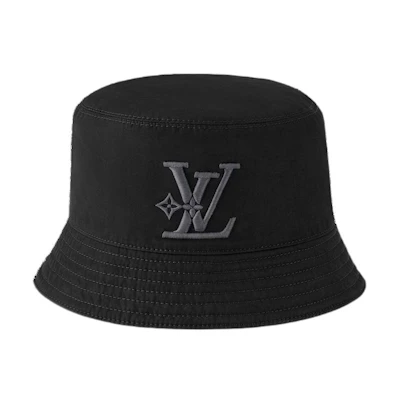 Louis Vuitton Black Fisherman Hat Polyester Polyurethane Small Logo Detail M7725