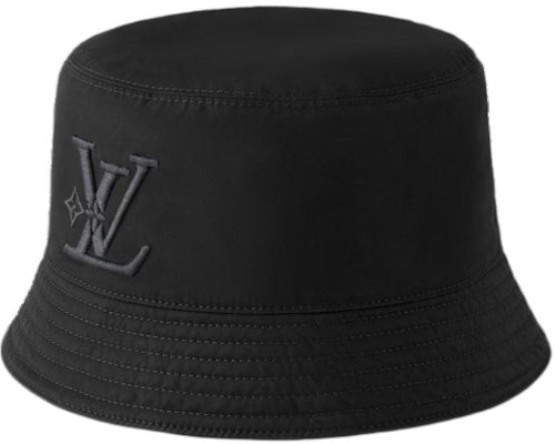 Louis Vuitton Black Fisherman Hat Polyester Polyurethane Small Logo Detail M7725 Lookbook Louis Vuitton Black Fisherman Hat Polyester Polyurethane Small Logo Detail M7725