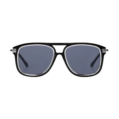 LOUIS VUITTON Black Aviator Sunglasses for Men with Metal Acetate Frame Z2595U