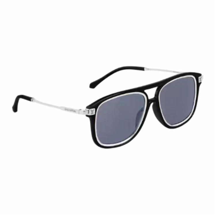LOUIS VUITTON Black Aviator Sunglasses for Men with Metal Acetate Frame Z2595U 圖 4