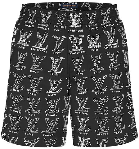 louis-vuitton-black-cartoons-print-casual-shorts-1-a8-hgi