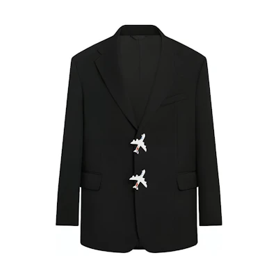 LOUIS VUITTON Black Casual Blazer with Airplane Button Design. 1A973D