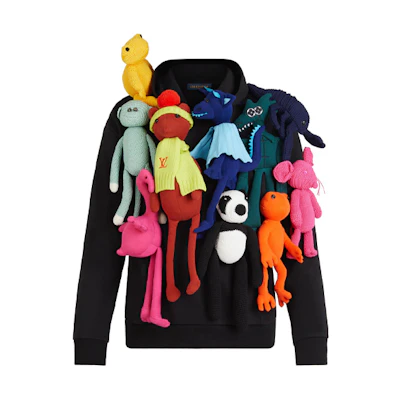Louis Vuitton Black Casual Pullover Sweatshirt with Doll Accessories 1A8PG5