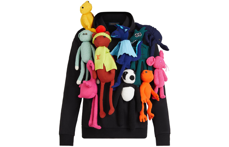 Order Louis Vuitton Black Casual Pullover Sweatshirt with Doll Accessories 1A8PG5