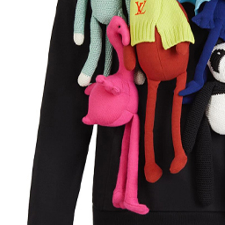 Sizing Louis Vuitton Black Casual Pullover Sweatshirt with Doll Accessories 1A8PG5