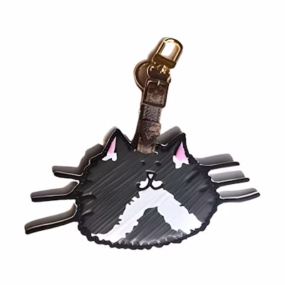 LOUIS VUITTON Black Cat Keychain Charm for Men MP2282