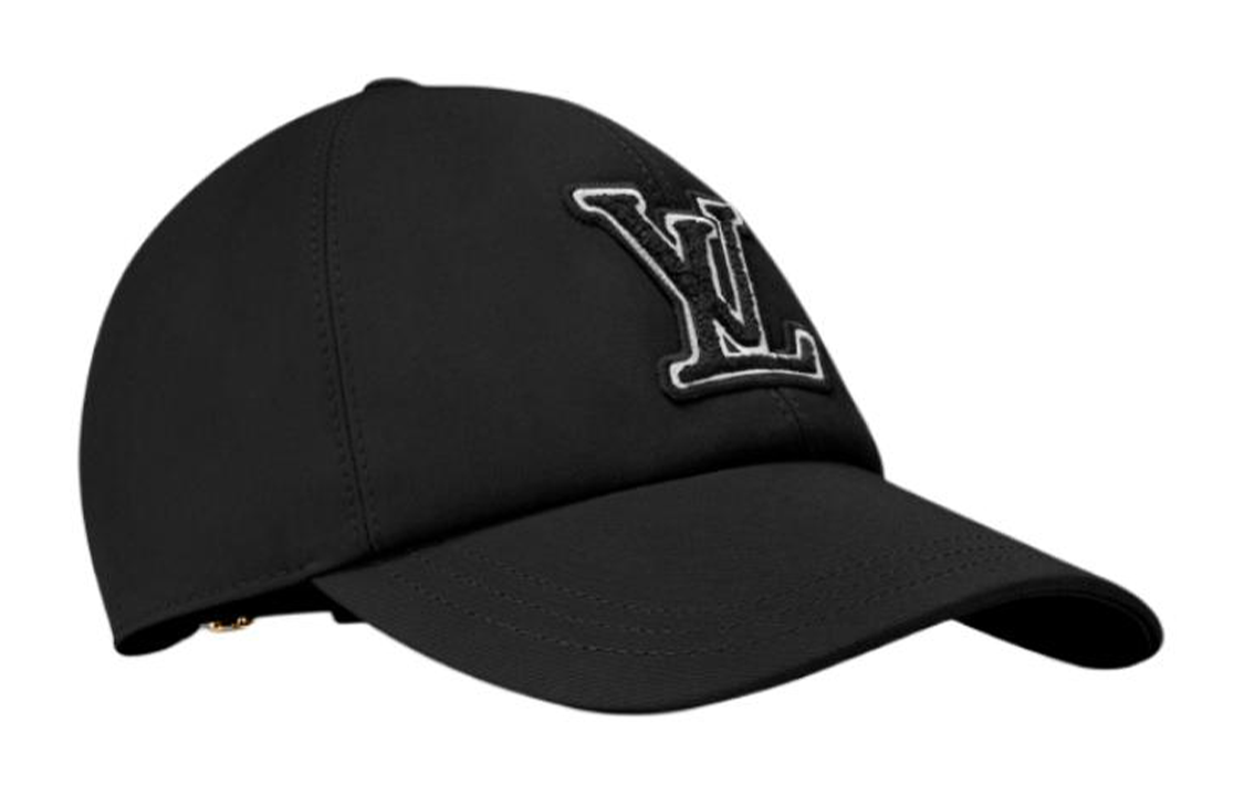 Louis Vuitton Black Cotton Baseball Cap with Front LV Logo Unisex Couple Style. m7282m