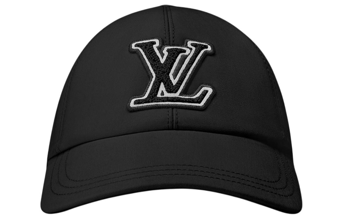 Shop 路易威登黑色棉质棒球帽 前置LV标志 男女同款情侣帽 m7282m