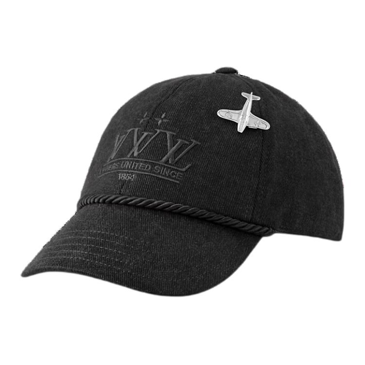 Louis Vuitton Black Cotton Metal Baseball Cap for Men - Original Design M5012M