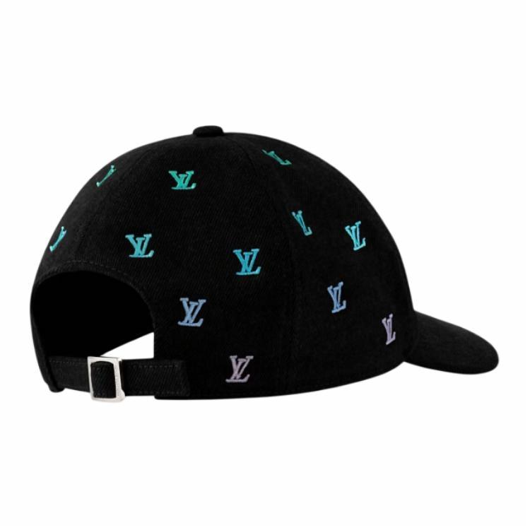Lookbook LOUIS VUITTON Black Denim Cotton Baseball Cap with Logo Design M7974L