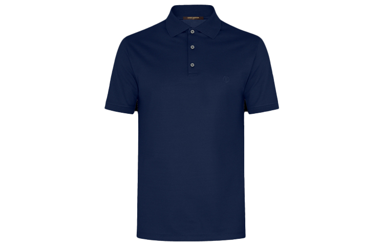 Order LOUIS VUITTON Baju Polo Kasual Hitam Logo Sulam. 1A31U5