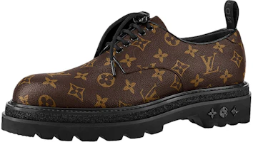 Louis Vuitton Black Ice Derby Shoes 'Black Brown Monogram' 1A8FUZ Louis Vuitton Black Ice Derby Shoes 'Black Brown Monogram' 1A8FUZ