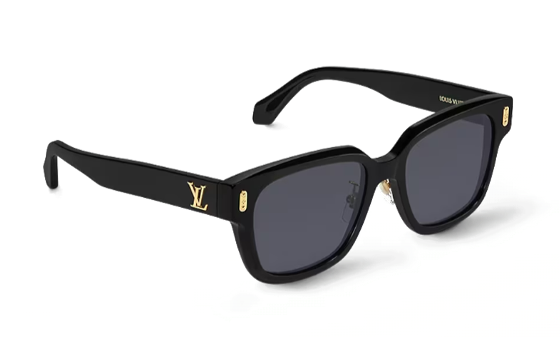 LOUIS VUITTON Black Irregular Logo Engraved Unisex Sunglasses Z2063U 圖 3