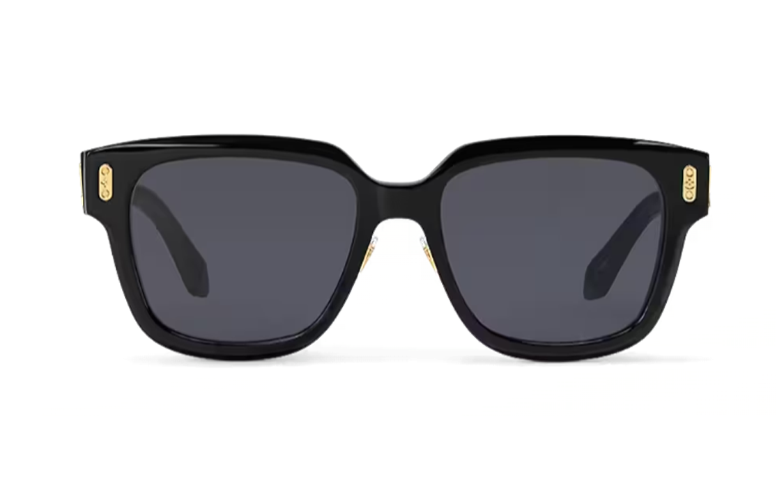 LOUIS VUITTON Black Irregular Logo Engraved Unisex Sunglasses Z2063U 圖 4