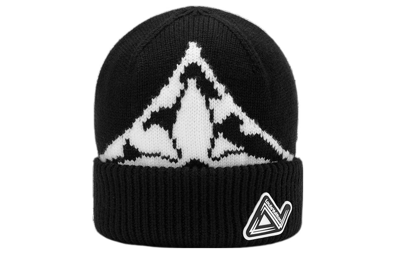 LOUIS VUITTON Black Knit Warm Beanie Unisex Couple Style Hat. m79373