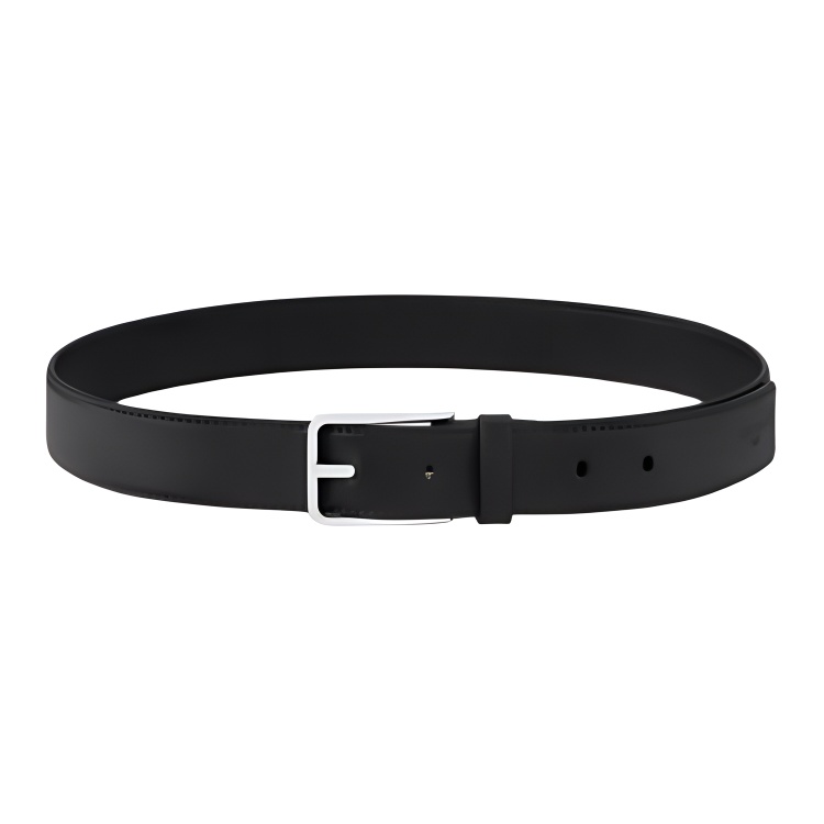 LOUIS VUITTON Black Leather Belt for Men, Solid Design, 3CM Width M4176U