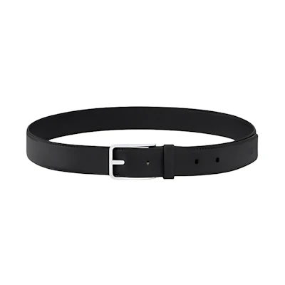 LOUIS VUITTON Black Leather Belt Solid Design 3CM Width M4176V