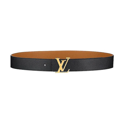 Louis Vuitton Black Leather Belt with Logo Buckle, 4cm Width M9151