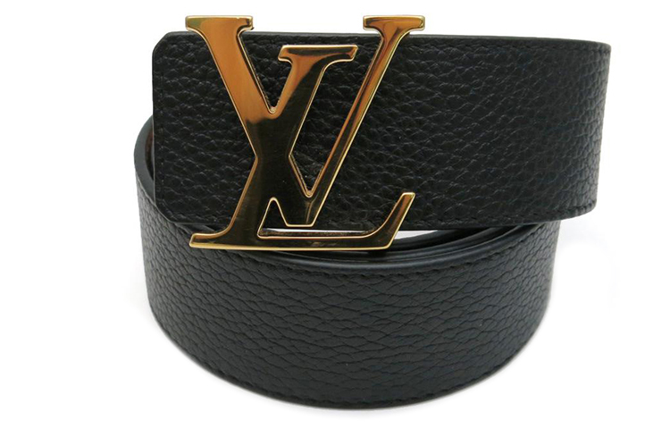 Lookbook Sabuk Louis Vuitton Kulit Hitam dengan Gesper Logo, Lebar 4cm. M9151