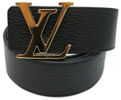 Lookbook Cinturón Louis Vuitton Negro de Cuero con Hebilla Logo, Anchura 4cm M9151
