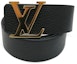 Lookbook Sabuk Louis Vuitton Kulit Hitam dengan Gesper Logo, Lebar 4cm. M9151