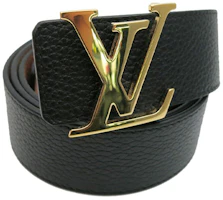 Purchase Cinturón Louis Vuitton Negro de Cuero con Hebilla Logo, Anchura 4cm M9151