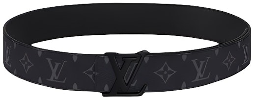 LOUIS VUITTON Black Leather Belt with Logo Design 4CM Width M4482U LOUIS VUITTON Black Leather Belt with Logo Design 4CM Width M4482U