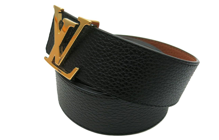 Louis Vuitton Black Leather Belt with Metal Logo Buckle 4cm Width Original Box M9151 圖 4