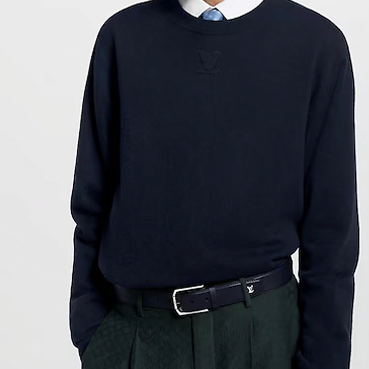 Louis Vuitton Black Leather Belt with Metal Logo Detail, 35CM Width M8924T 圖 3