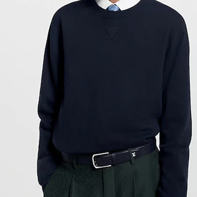 路易威登黑色皮革腰帶,金屬Logo設計,35CM寬 M8924T Lookbook 路易威登黑色皮革腰帶,金屬Logo設計,35CM寬 M8924T