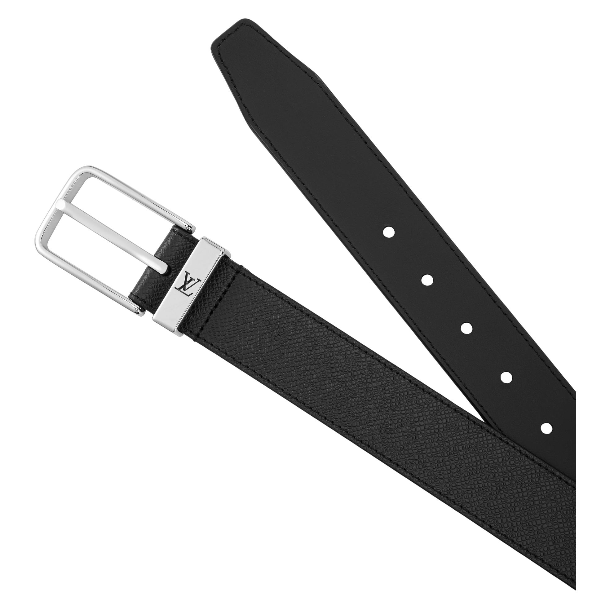 Purchase Louis Vuitton 黑色皮革腰帶，簡約扣環，35cm 寬 M0000T