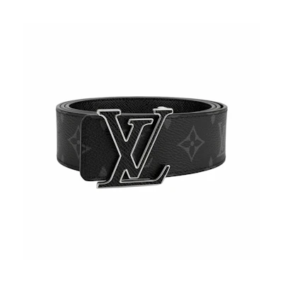 Louis Vuitton Black Leather Canvas Belt, Reversible 4cm Buckle M0157