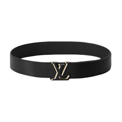 LOUIS VUITTON Black Logo Belt 4CM M0226V