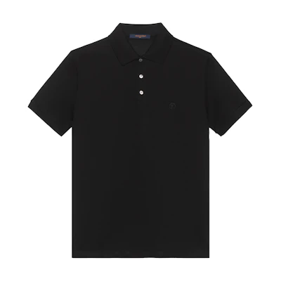 LOUIS VUITTON Black Logo Embroidered Short Sleeve Polo Shirt. 1A1S8A