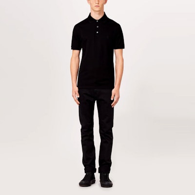 LOUIS VUITTON Baju Polo Lengan Pendek Logo Sulam Hitam. 1A1S8A Shop LOUIS VUITTON Baju Polo Lengan Pendek Logo Sulam Hitam. 1A1S8A