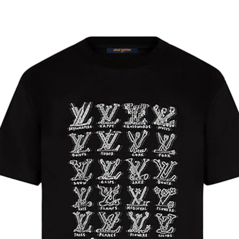 Sizing 路易威登 黑色Logo印花圓領T恤 1A8GV6